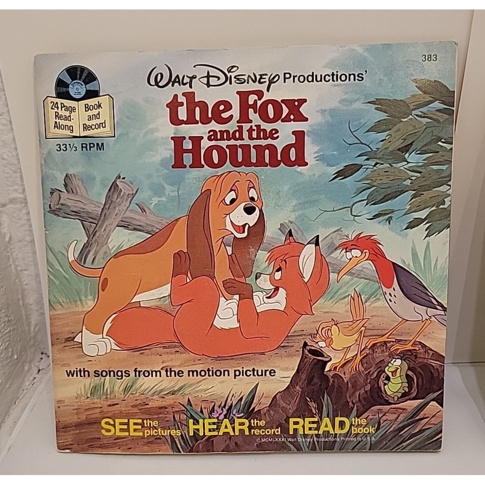 Vintage Disney Read Along Lot 2 Fox and Hound Peter and the Wolf 33 RPM